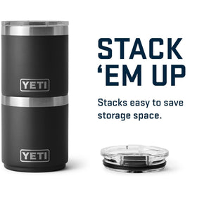 YETI Rambler 10oz lowball fits in bags for travel-friendly sipping.