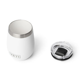 YETI Rambler 10 oz Wine Ceramic Lined Tumbler white held for easy sipping and portability