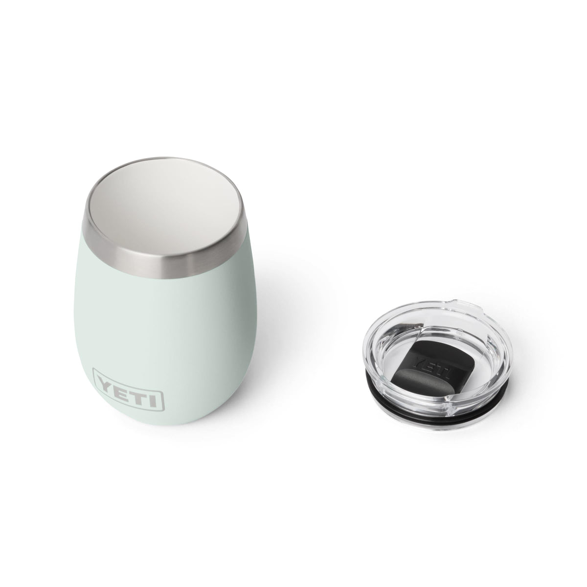 Close-up of ceramic interior in YETI Rambler 10 oz wine tumbler for flavor retention