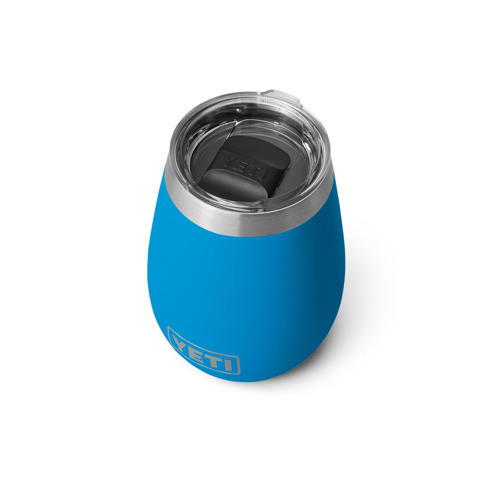 YETI Rambler 10 oz wine tumbler in Big Wave Blue keeps drinks at temp