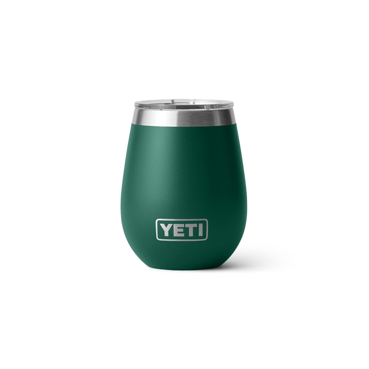 YETI Rambler 10oz wine tumbler, durable stainless steel with double-wall insulation.