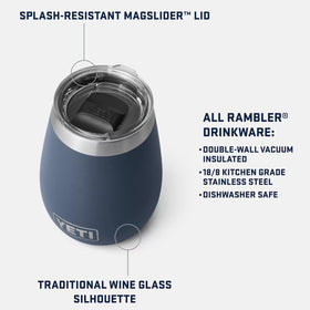 YETI Rambler MagSlider lid close-up, secure magnet lid for staying drinks contained.