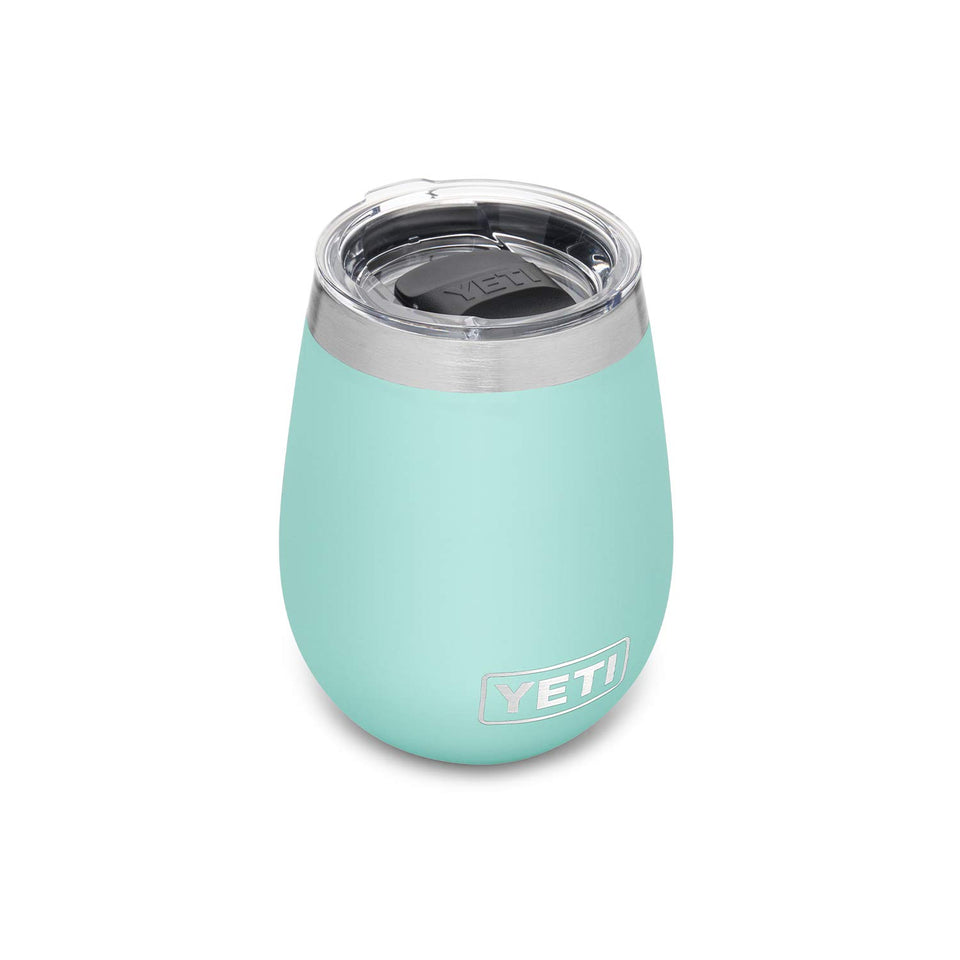 YETI Rambler 10 oz wine tumbler seafoam full outdoor view for easy outdoor sipping