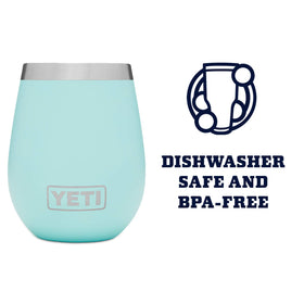 YETI Rambler wine tumbler seafoam no-sweat design keeps hands dry