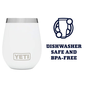 YETI Rambler 10 oz Wine Tumbler Duracoat finish resists cracking and fading in color.