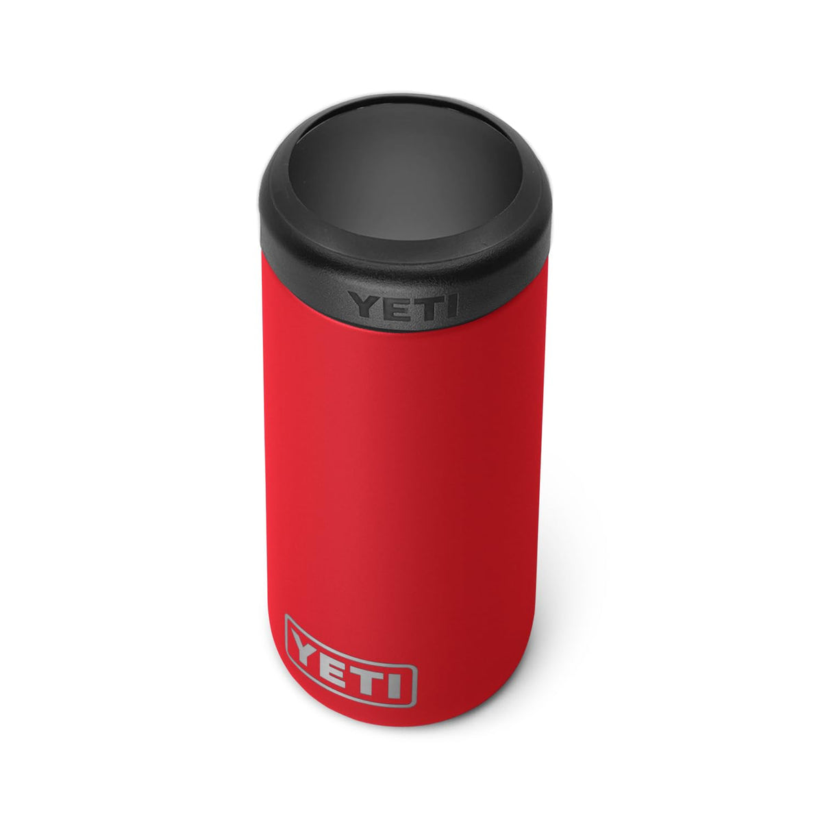 YETI Rambler Colster Slim in rescue red keeps 12oz cans colder longer.
