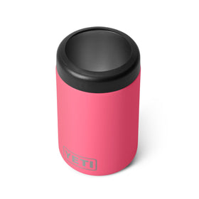 YETI Rambler Colster tropical pink front view keeps drinks cold outdoors