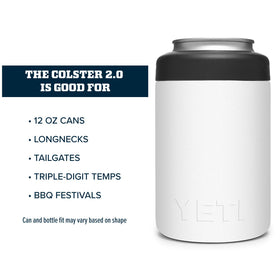 Double-wall vacuum insulation on YETI Colster for cold drinks
