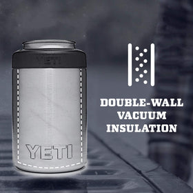 Duracoat finish on YETI Colster white body during outdoor use