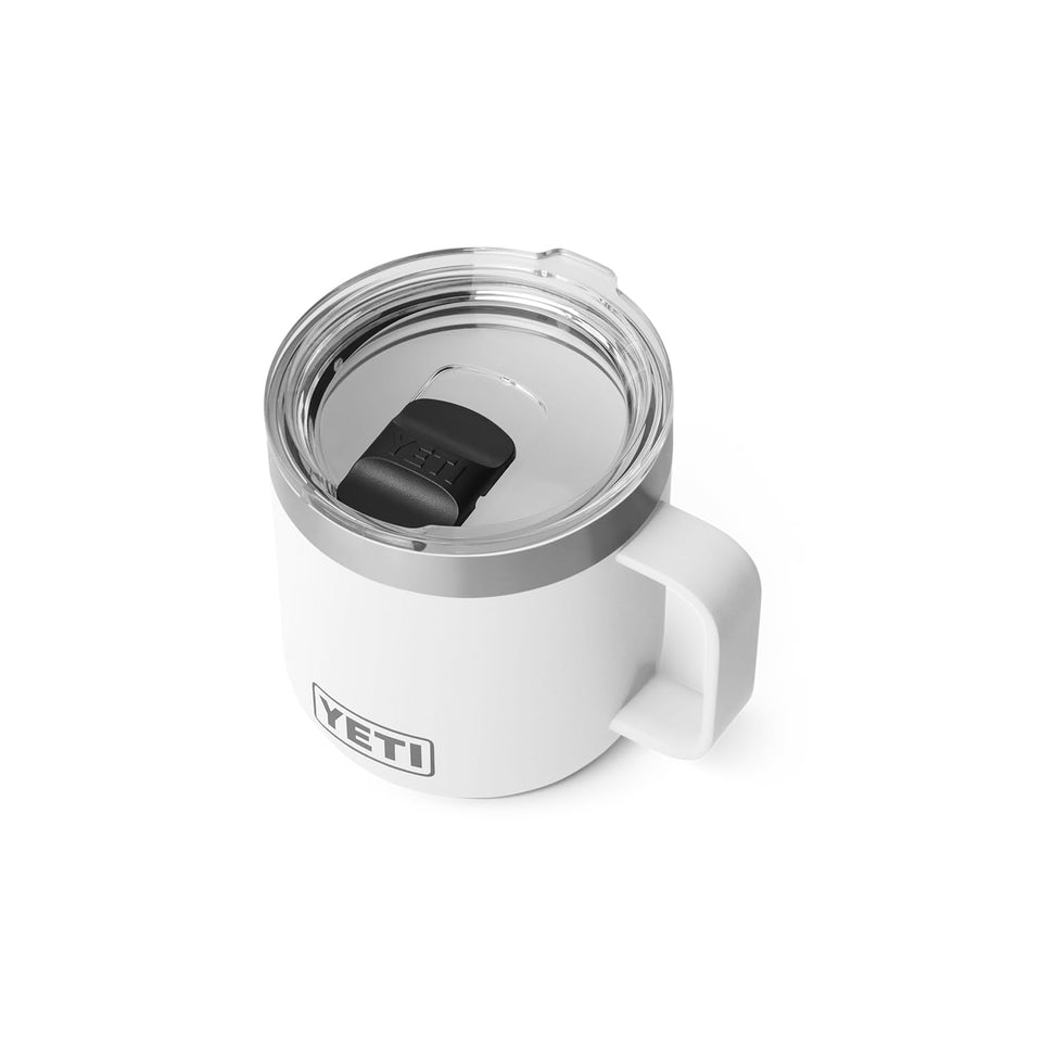 YETI Rambler 14 oz ceramic-lined mug with MagSlider lid keeps hot drinks warmer.