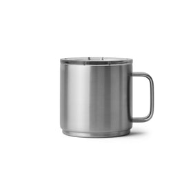YETI Rambler camp mug in use during outdoor meals and drinks.