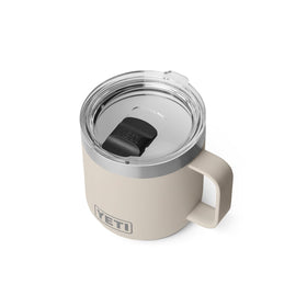 YETI Rambler 14 oz ceramic-lined mug in Cape Taupe, front view, ideal for daily coffee on the go
