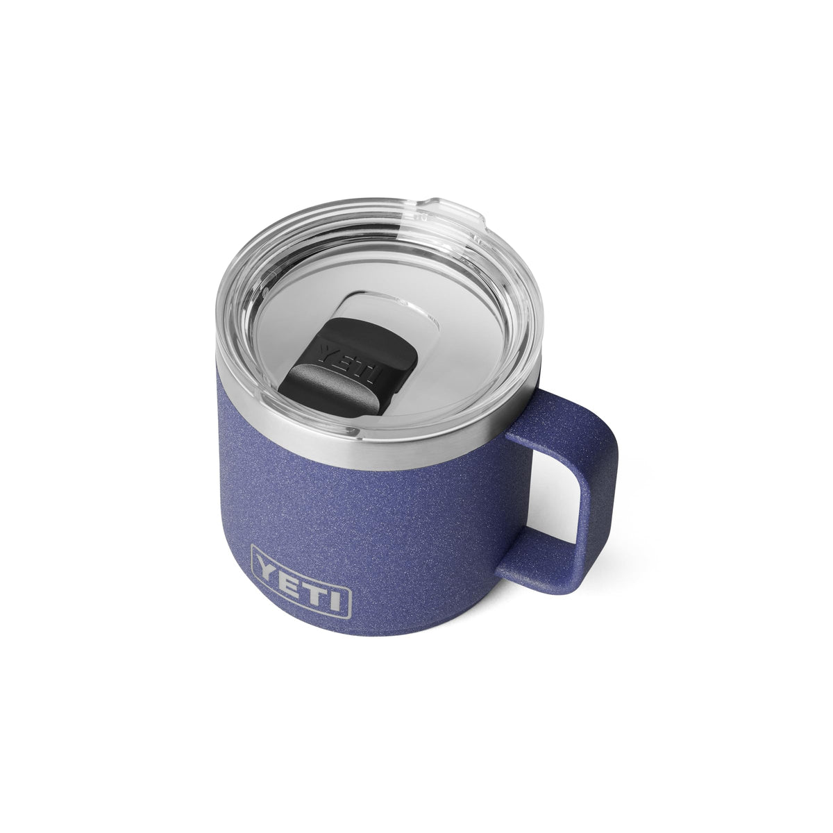 YETI Rambler 14 oz Ceramic Lined Stackable Mug Moon Dust shows space-saving design
