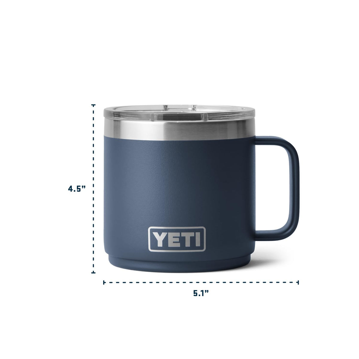 YETI Rambler 14 oz mug, tropical pink, puncture- and rust-resistant 18/8 stainless steel.
