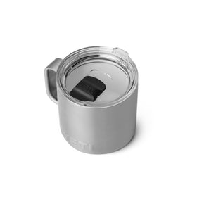 YETI Rambler 14oz ceramic-lined stackable mug for durable, space-saving outdoor use.