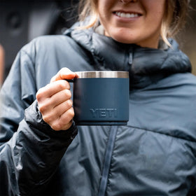 Dishwasher-safe YETI Rambler 14 oz navy mug for easy cleanup