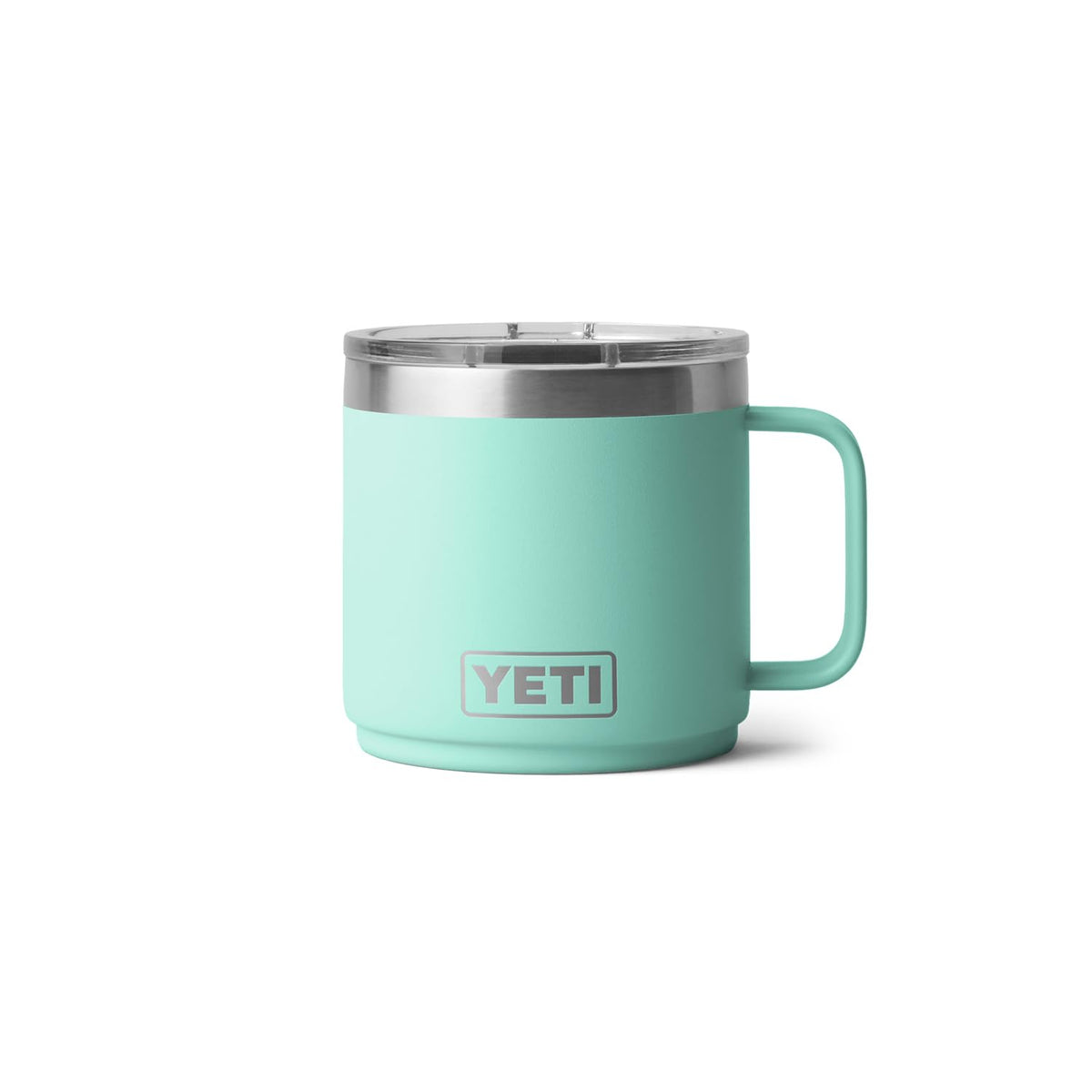 YETI Rambler 14 oz MagSlider lid seafoam ensures smooth opening and spill control