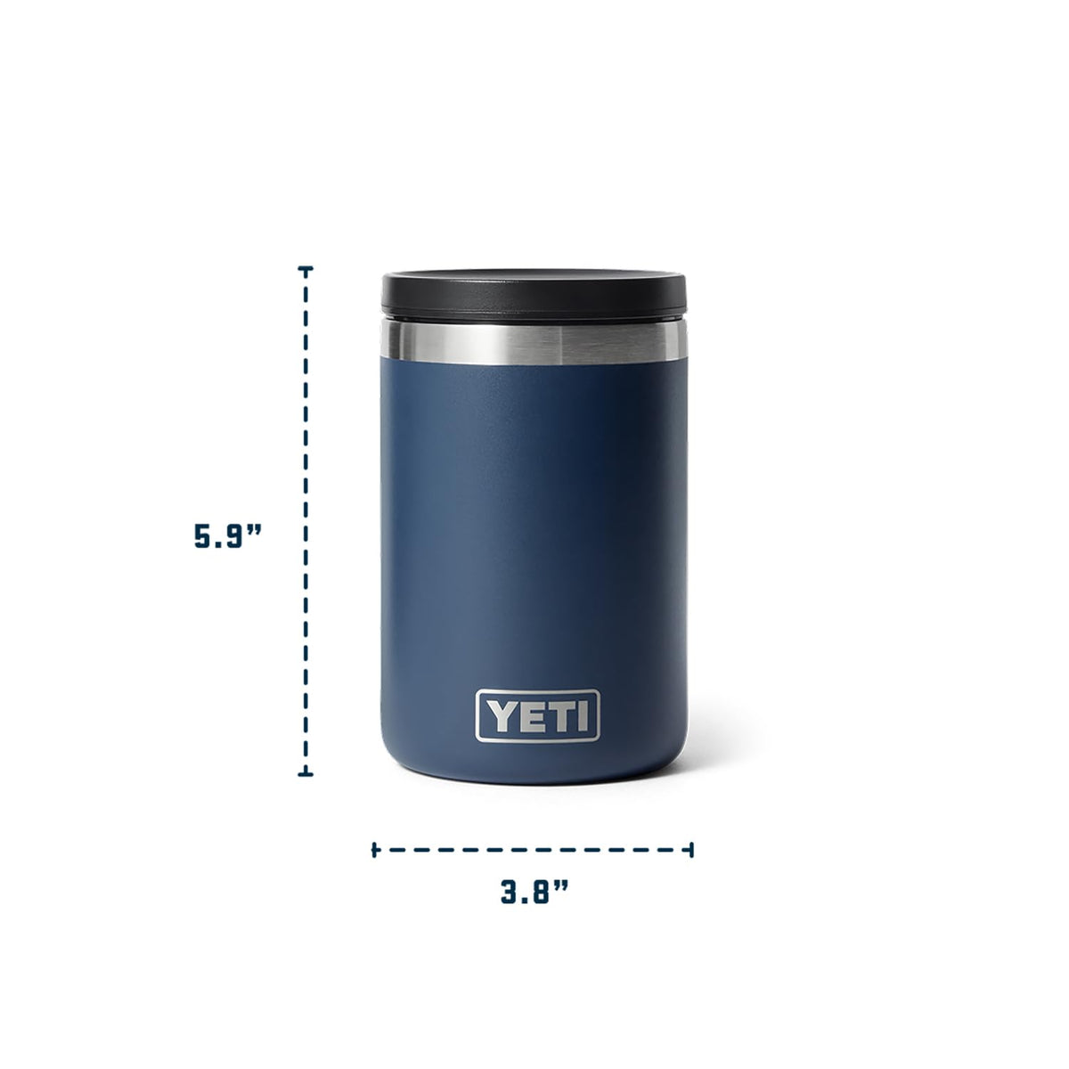 Navy-colored YETI Rambler 16 oz Food Jar complements outdoor gear.