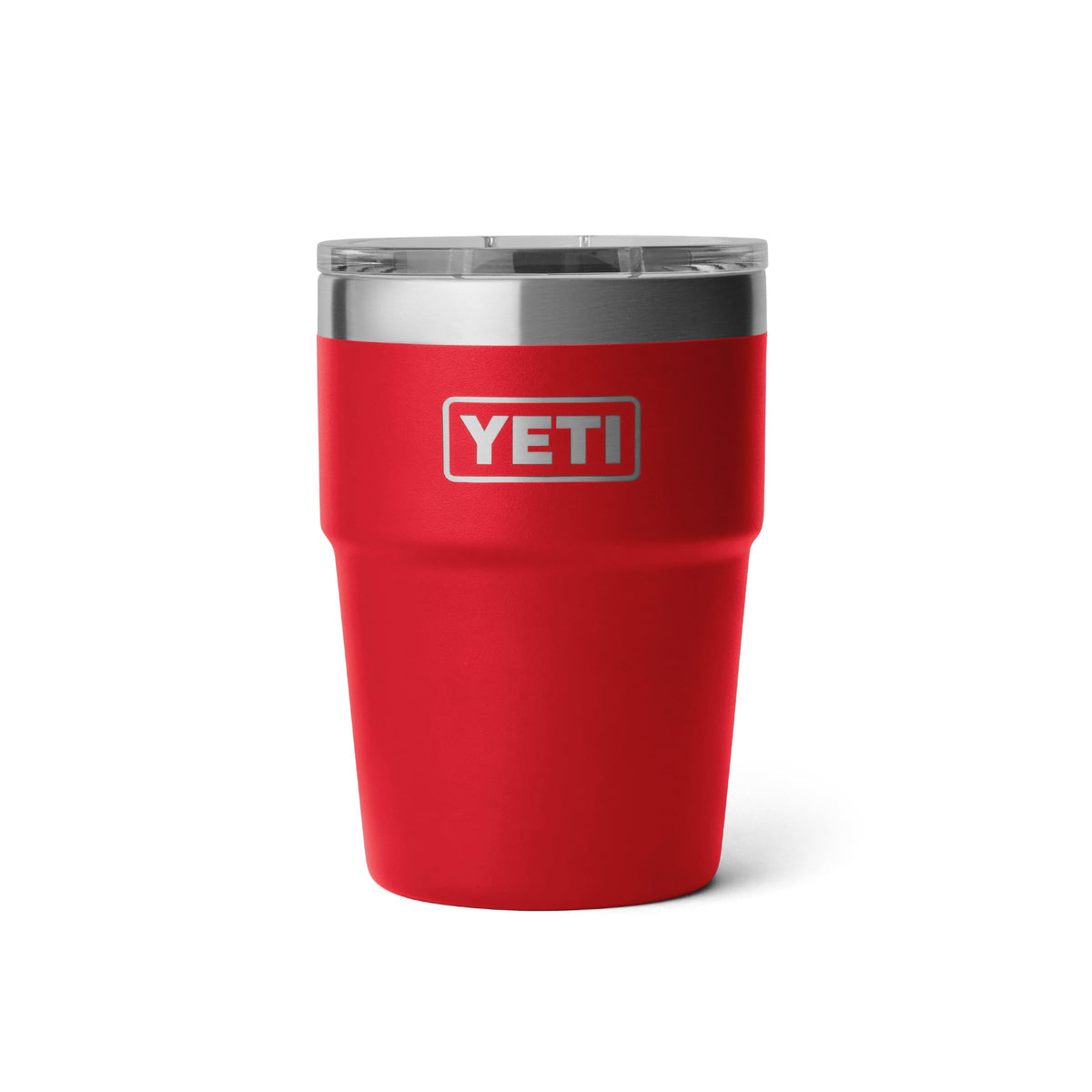 The YETI Rambler 16 oz Stackable Cup shows rugged stainless steel for daily hydration.