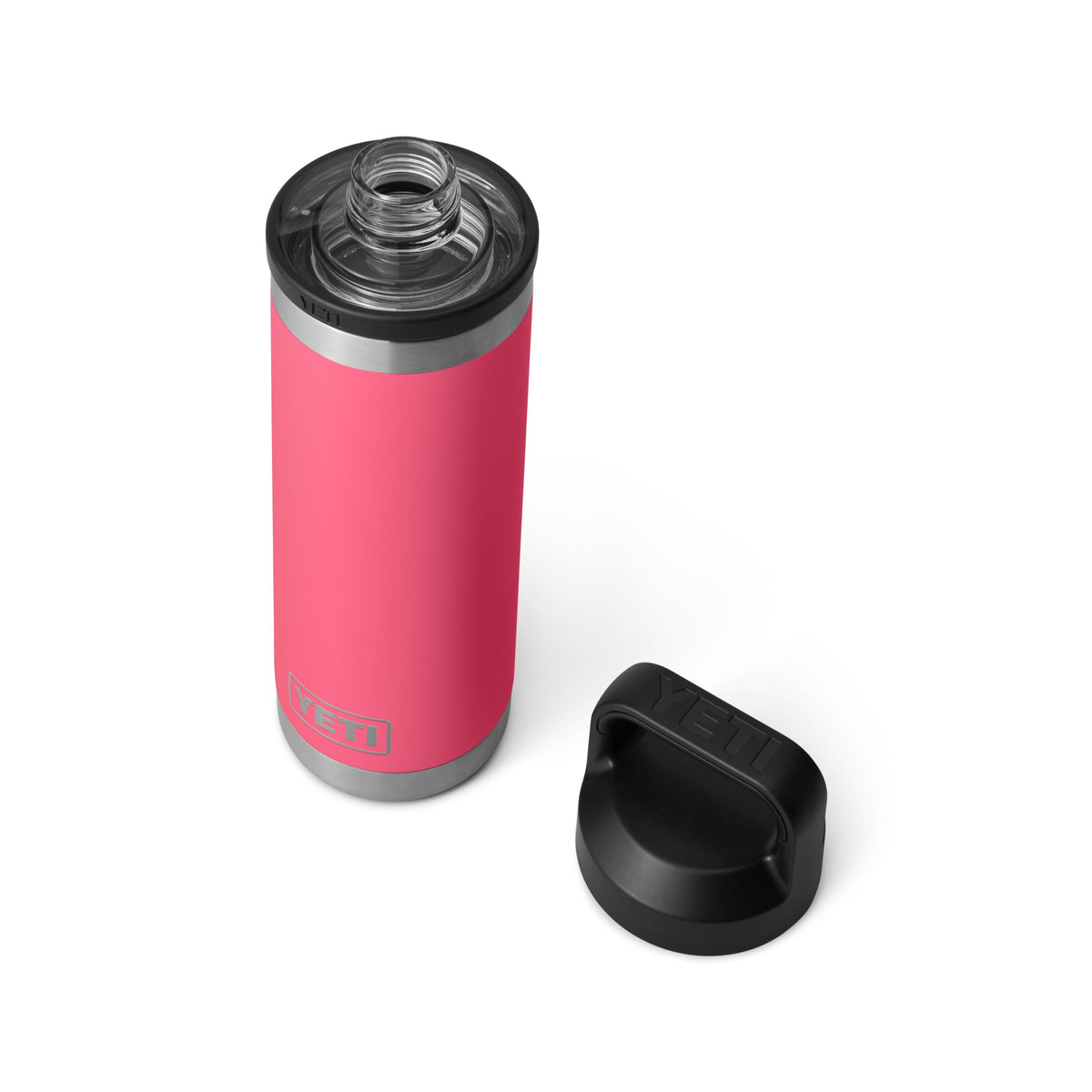 YETI Rambler 18 oz bottle vacuum insulation keeps beverages cold for hours.