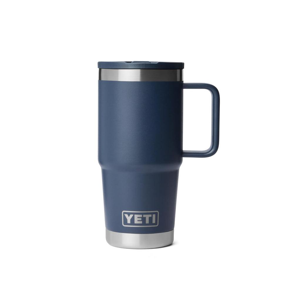 YETI Rambler 20 oz with flip straw lid for spill-free hydration on the go.