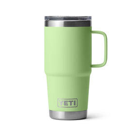 YETI Rambler 20 oz travel mug with stainless steel body keeps beverages hot or cold longer.