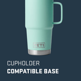 YETI Rambler Stronghold lid closeup shows secure, spill-resistant design.