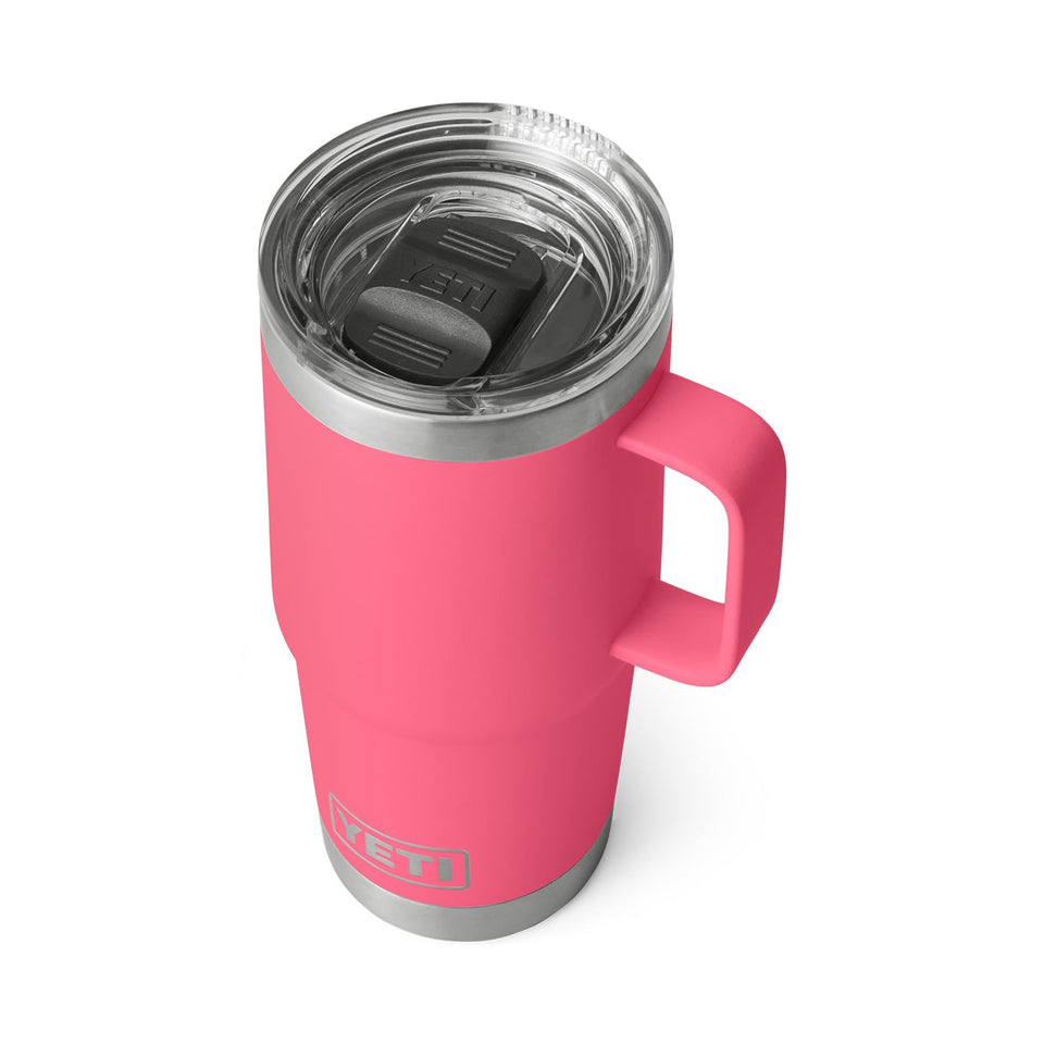 YETI Rambler 20 oz Travel Mug tropical pink with double-wall insulation keeps drinks hot or cold