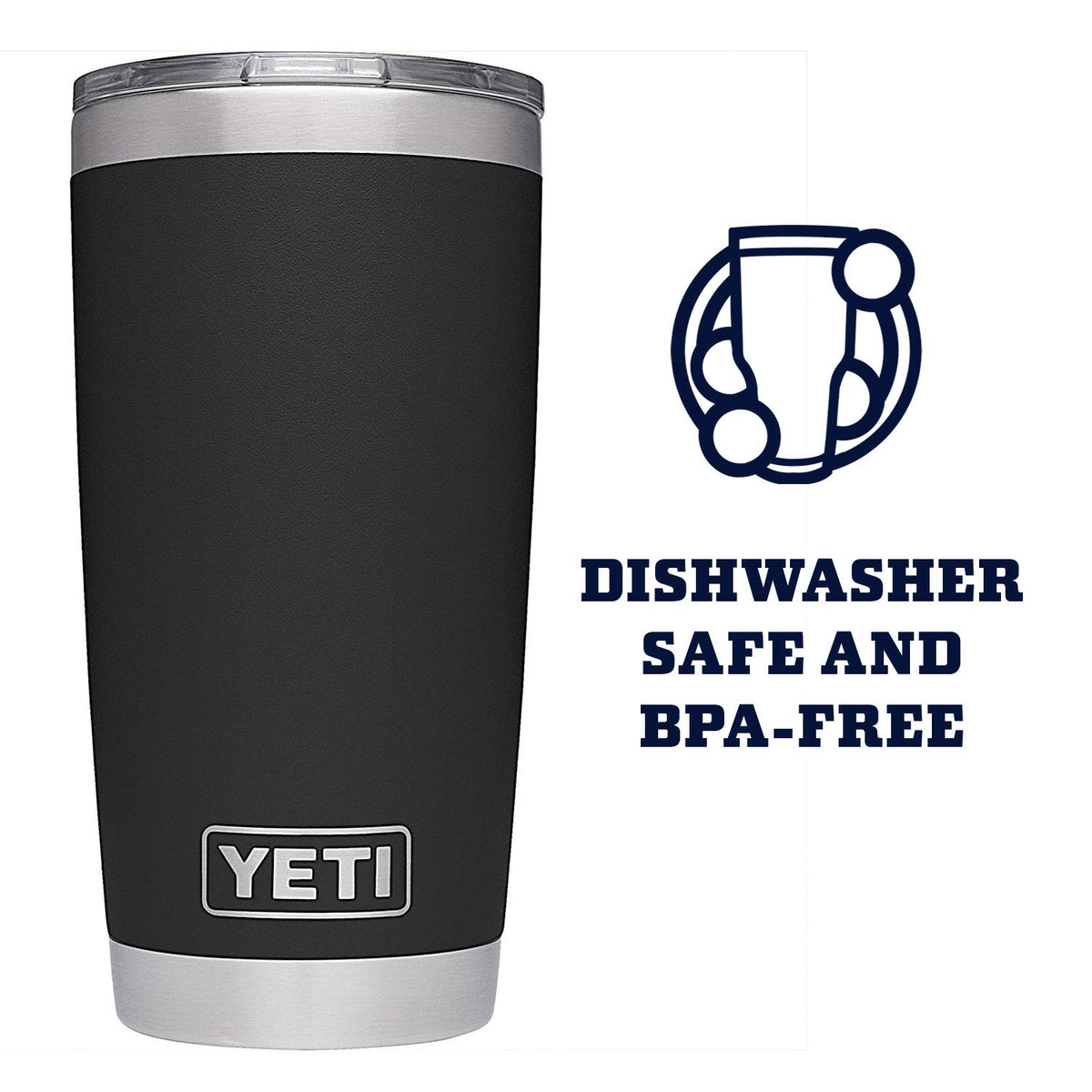 YETI Rambler 20 oz stainless steel body resists wear during outdoor use.