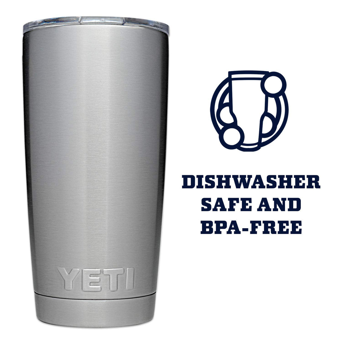 YETI Rambler 20 oz tumbler 18/8 stainless steel construction longevity.