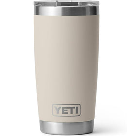 YETI Rambler 20 oz in Cape Taupe, front-angle view, keeps beverages at ideal temperature