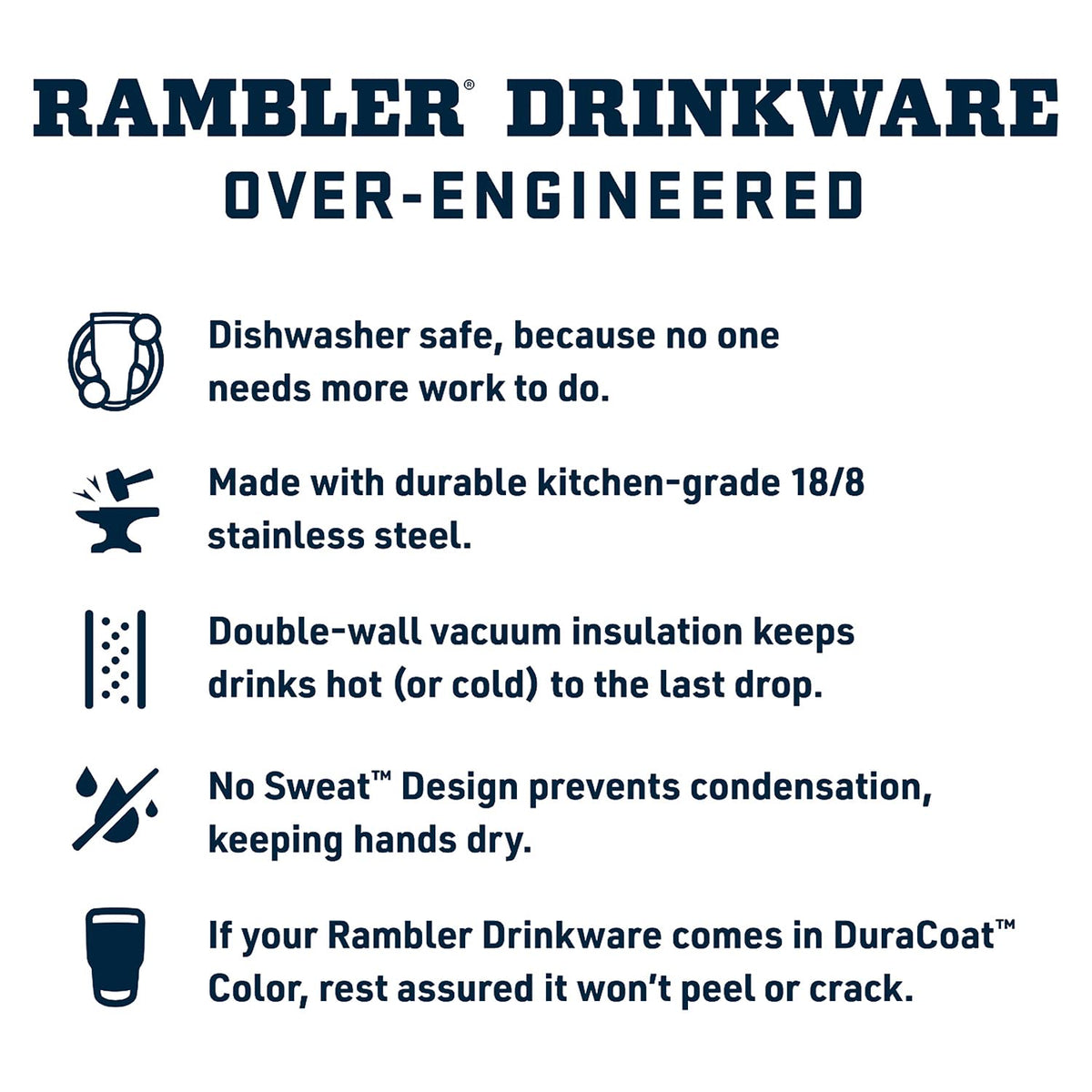 YETI Rambler 20 oz Tumbler demonstrating double-wall insulation for hot or cold beverages.