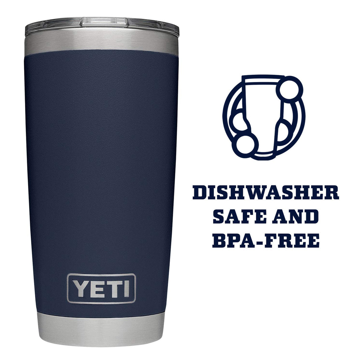 YETI Rambler no-sweat design keeps hands dry during drinks.
