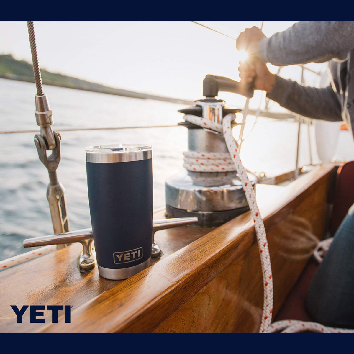 YETI Rambler fits standard cup holders for convenient transport.