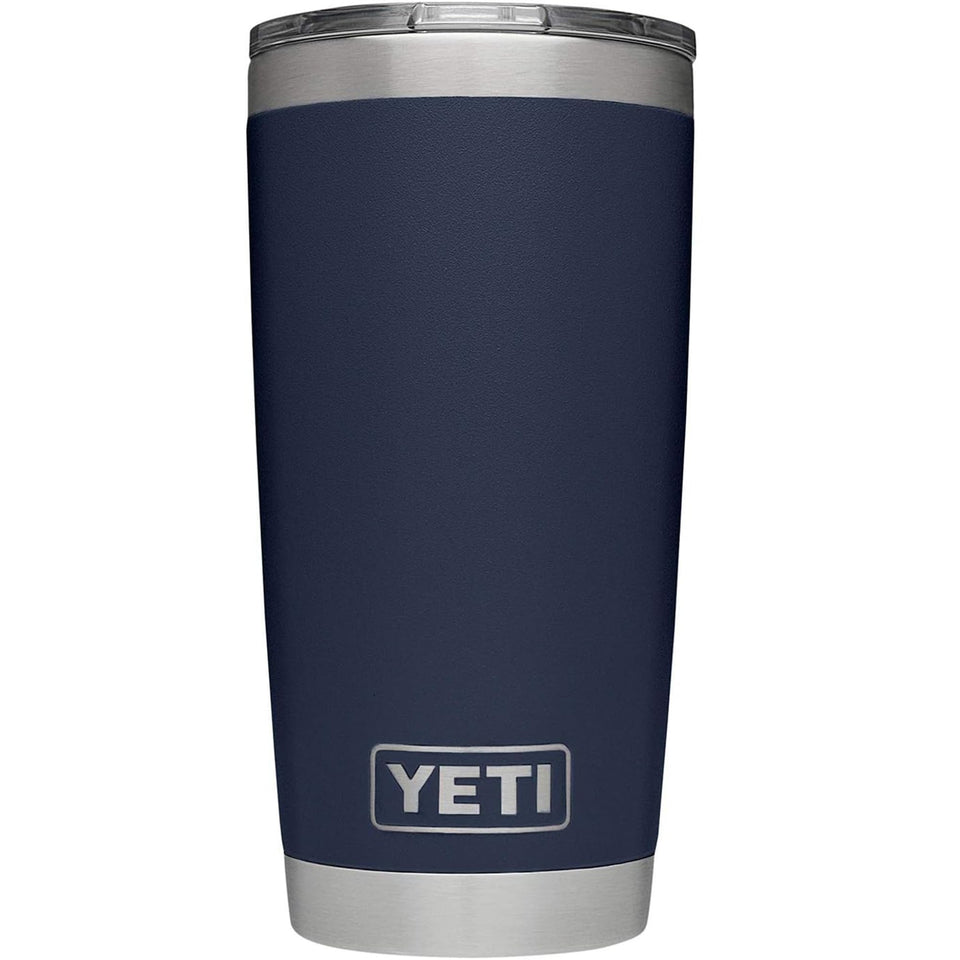 YETI Rambler 20 oz navy with MagSlider lid provides secure on-the-go hydration.