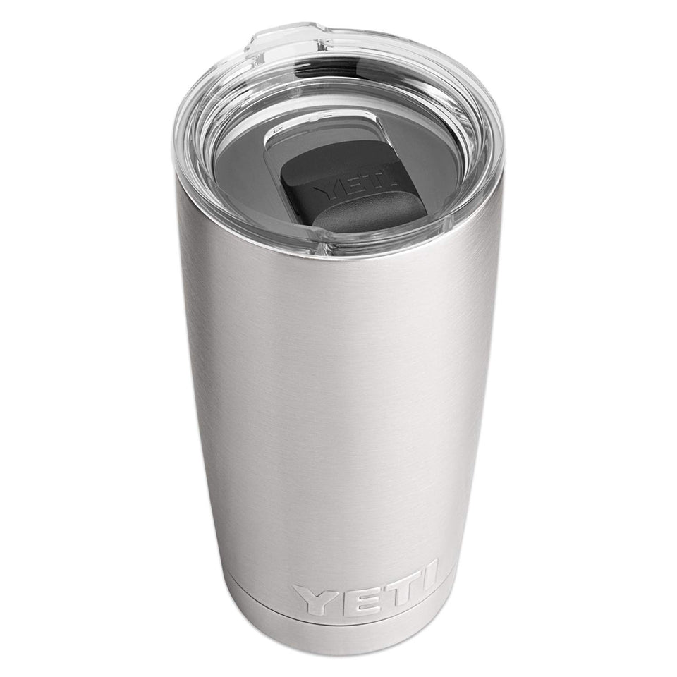 YETI Rambler 20 oz tumbler side view, durable stainless steel for everyday use.