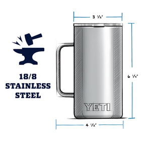 YETI Rambler mug close-up showing MagSlider lid and magnetic seal