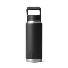YETI Rambler 26 oz bottle in black finish suits outdoor hydration.