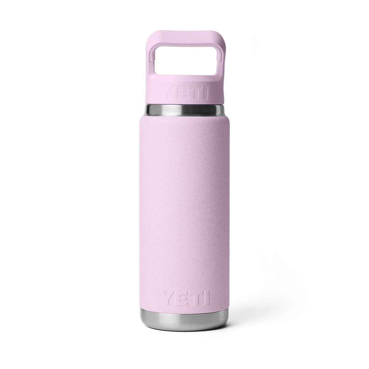 YETI Rambler 26 oz Cherry Blossom no-sweat exterior keeps hands dry.