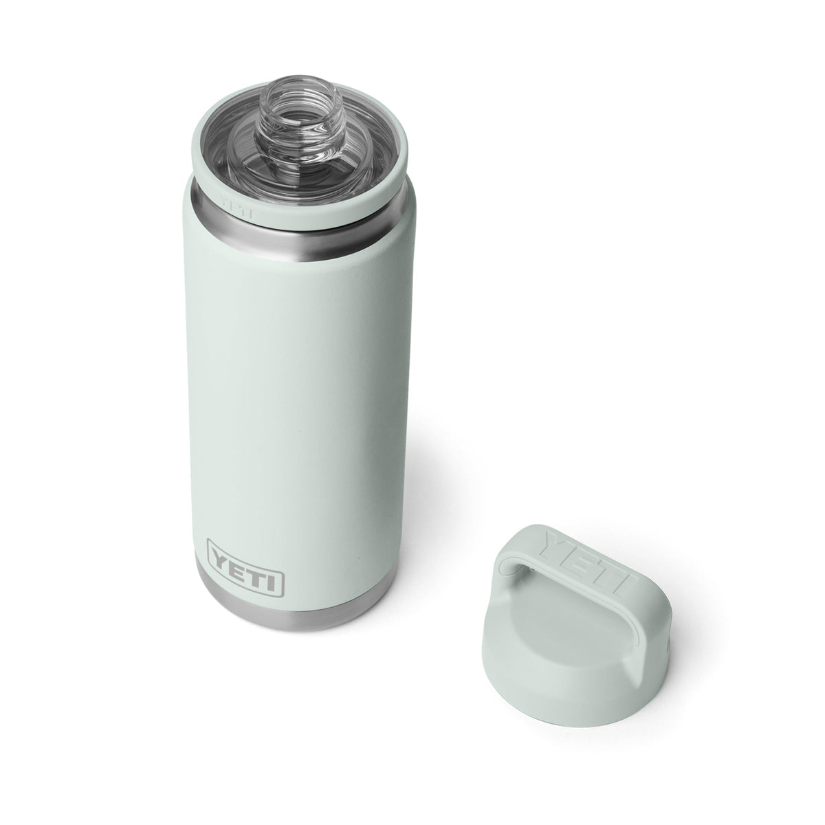 YETI Rambler 26 oz vacuum-insulated bottle preserves cold drinks longer in any weather.