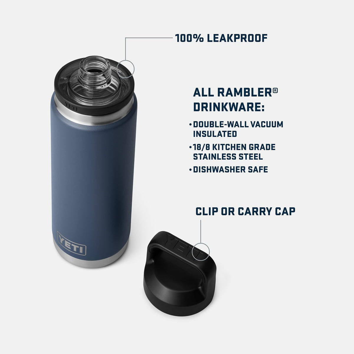 YETI Rambler Venom with Chug Cap enables fast sips on the go.