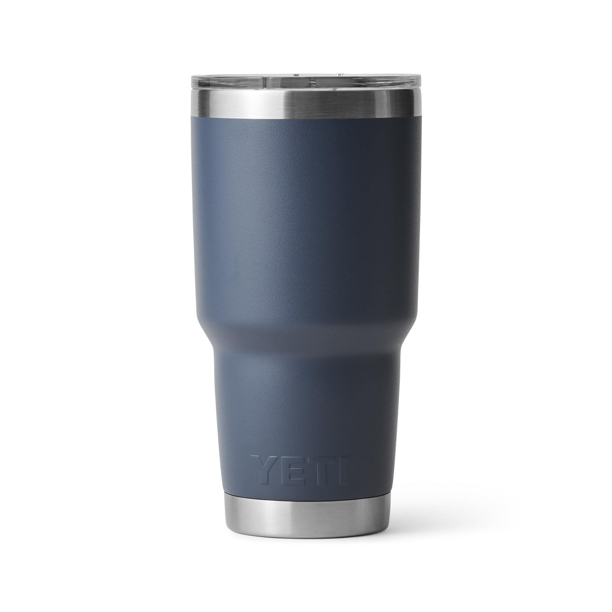 YETI Rambler 30 oz navy fits standard cup holders for travel.