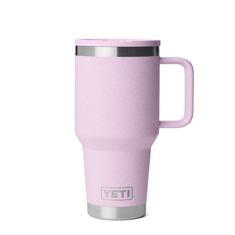 YETI Rambler 30 oz Travel Mug in Cherry Blossom keeps beverages hot on weekday commutes.