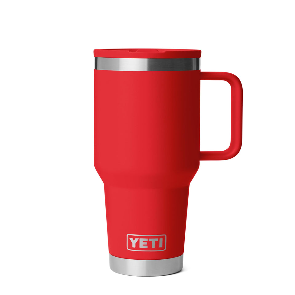 YETI Rambler 30 oz travel mug with flip straw lid prevents spills on the go