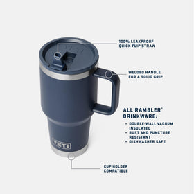 YETI Rambler 30 oz with flip straw lid demonstrates leakproof hydration during travel.