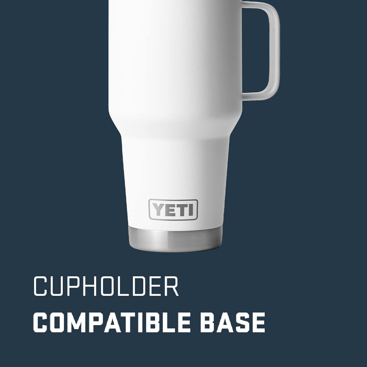 YETI Rambler 30oz Travel Mug stronghold lid close-up showing leak-resistant seal.