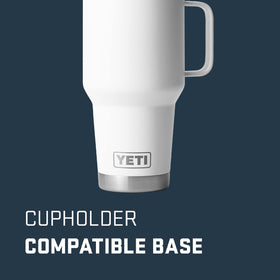 YETI Rambler 30oz Travel Mug stronghold lid close-up showing leak-resistant seal.