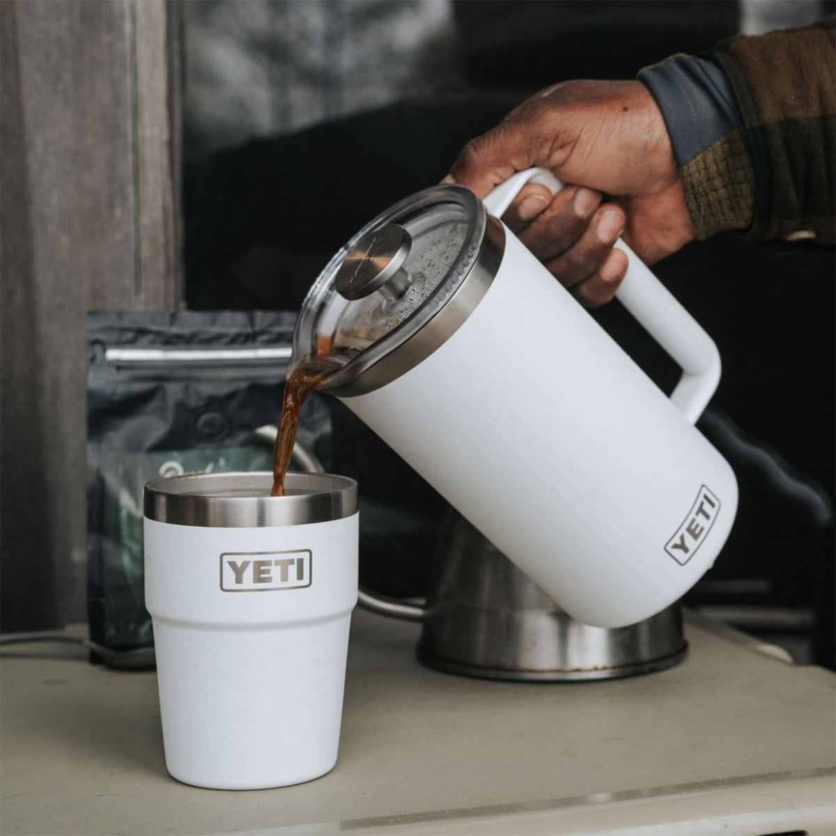 YETI Rambler 34 oz French Press dishwasher safe for cleanup.