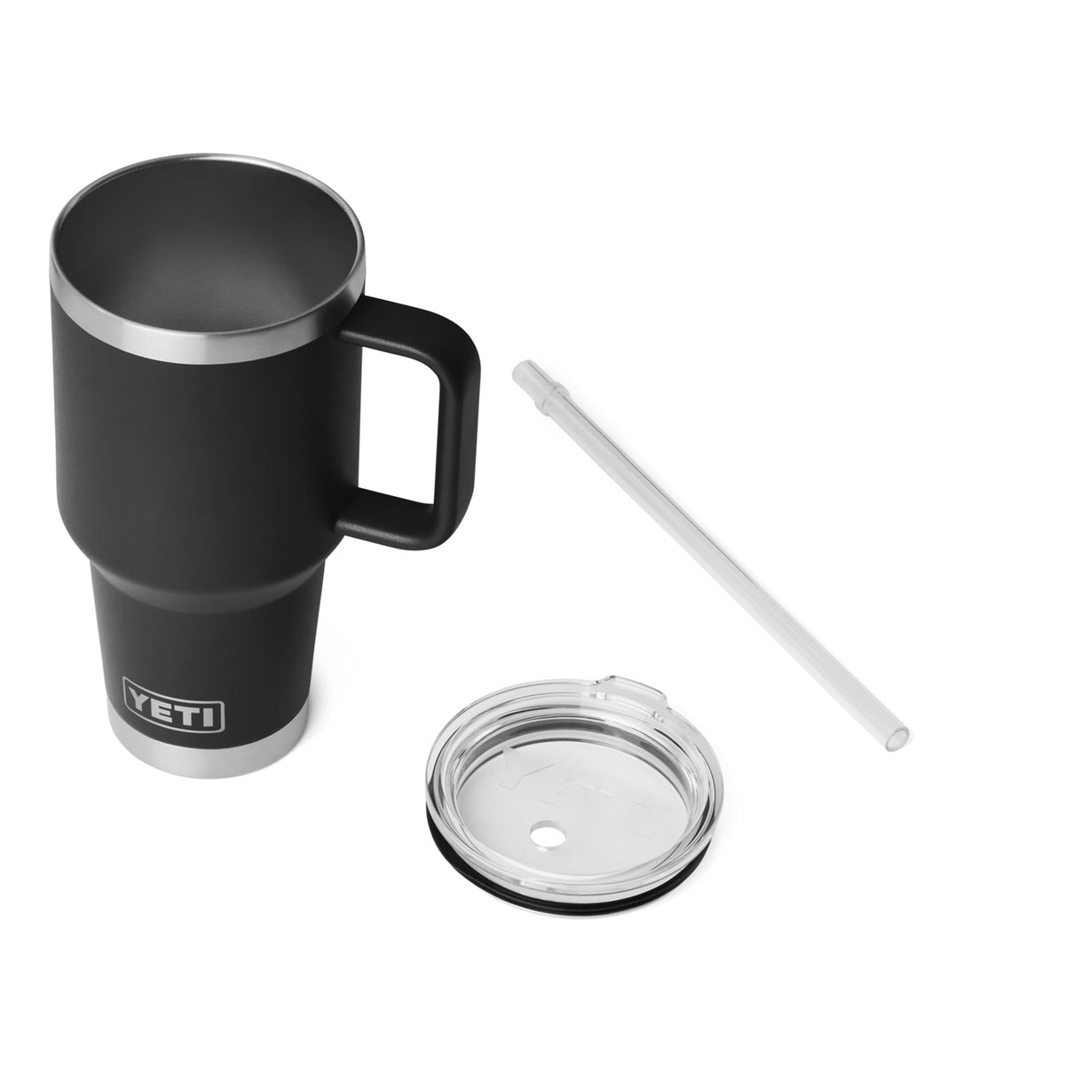 YETI Rambler 35 oz Straw Mug 2.0 welded handle provides a secure grip.