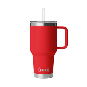 YETI Rambler 35 oz Straw Mug 2.0 side view demonstrating cupholder compatibility for on-the-go hydration